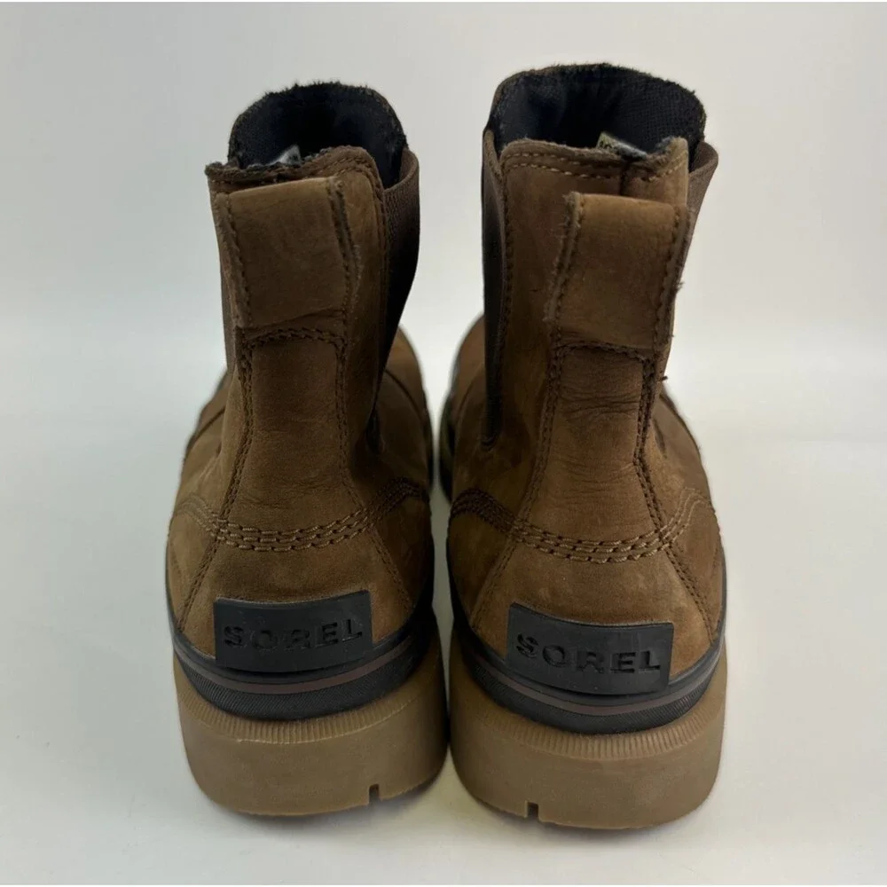 Sorel Caribou Chelsea Boots Pull On Brown Leather Waterproof NO INSERTS Mens 12